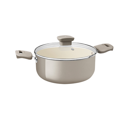 Ca&ccedil;arola Tramontina Veronese em Alum&iacute;nio Reciclado com Revestimento Interno Cer&acirc;mico e Externo Siliconado Bege Mineral 24 cm 4,8 L Cor Bege - SKU 28623324 - 1