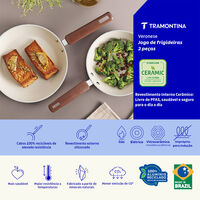 Jogo de Frigideiras Tramontina Veronese em Alum&iacute;nio Reciclado com Revestimento Interno Cer&acirc;mico e Externo Siliconado Argila 2 Pe&ccedil;as - SKU 28699415 - 4 image number 3