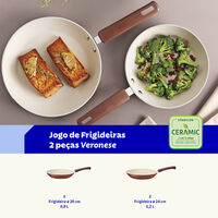 Jogo de Frigideiras Tramontina Veronese em Alum&iacute;nio Reciclado com Revestimento Interno Cer&acirc;mico e Externo Siliconado Argila 2 Pe&ccedil;as - SKU 28699415 - 2 image number 1