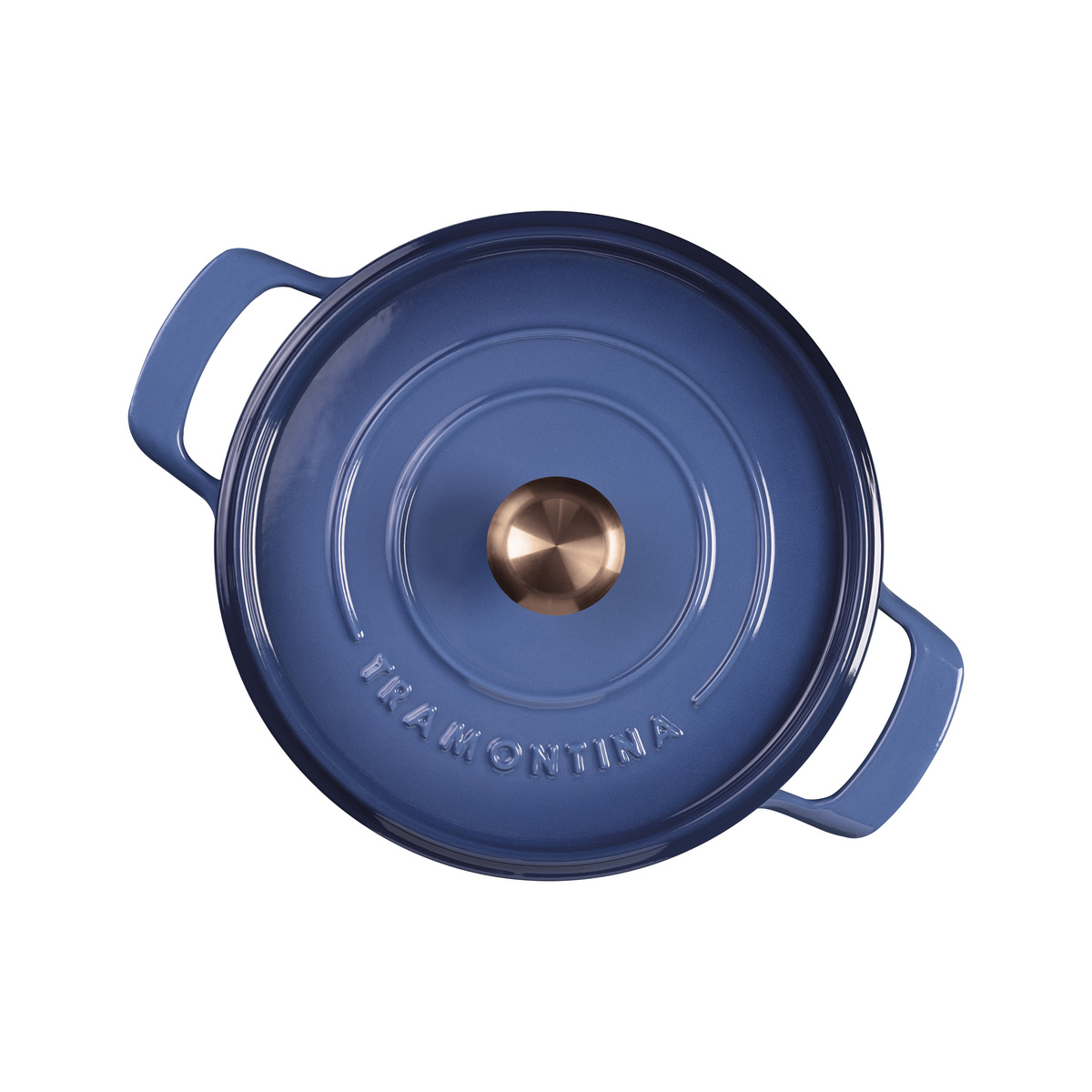 Ca&ccedil;arola Tramontina Ampezzo em Ferro Fundido com Revestimento Interno e Externo Esmaltado Azul 22 cm 3,7 L Cor Azul - SKU 28751122 - 2 image number 1