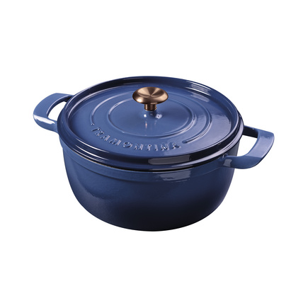 Ca&ccedil;arola Tramontina Ampezzo em Ferro Fundido com Revestimento Interno e Externo Esmaltado Azul 22 cm 3,7 L Cor Azul - SKU 28751122