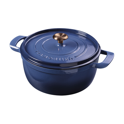 Ca&ccedil;arola Tramontina Ampezzo em Ferro Fundido com Revestimento Interno e Externo Esmaltado Azul 26 cm 5,6 L Cor Azul - SKU 28751126