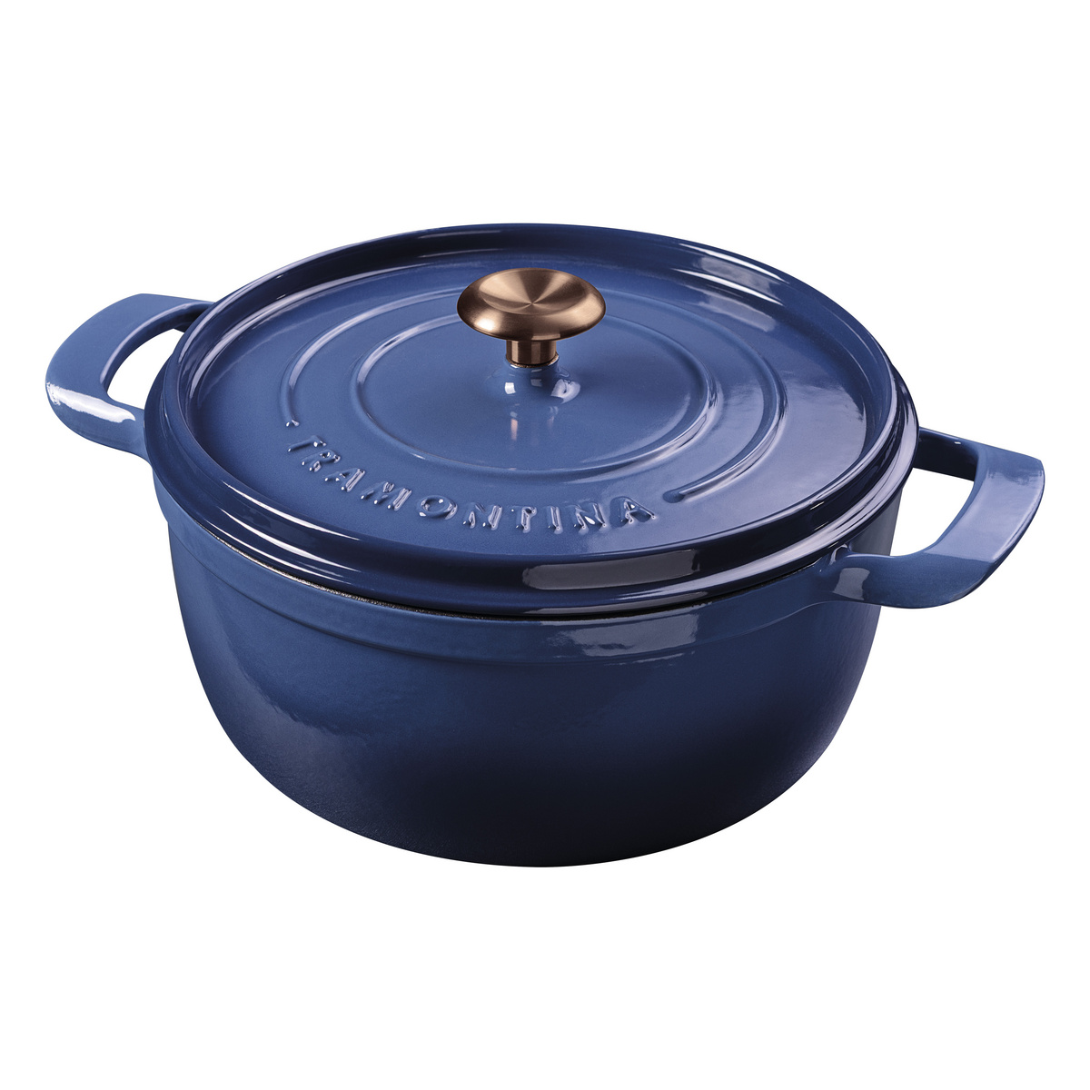 Ca&ccedil;arola Tramontina Ampezzo em Ferro Fundido com Revestimento Interno e Externo Esmaltado Azul 26 cm 5,6 L Cor Azul - SKU 28751126 - 1 image number 0