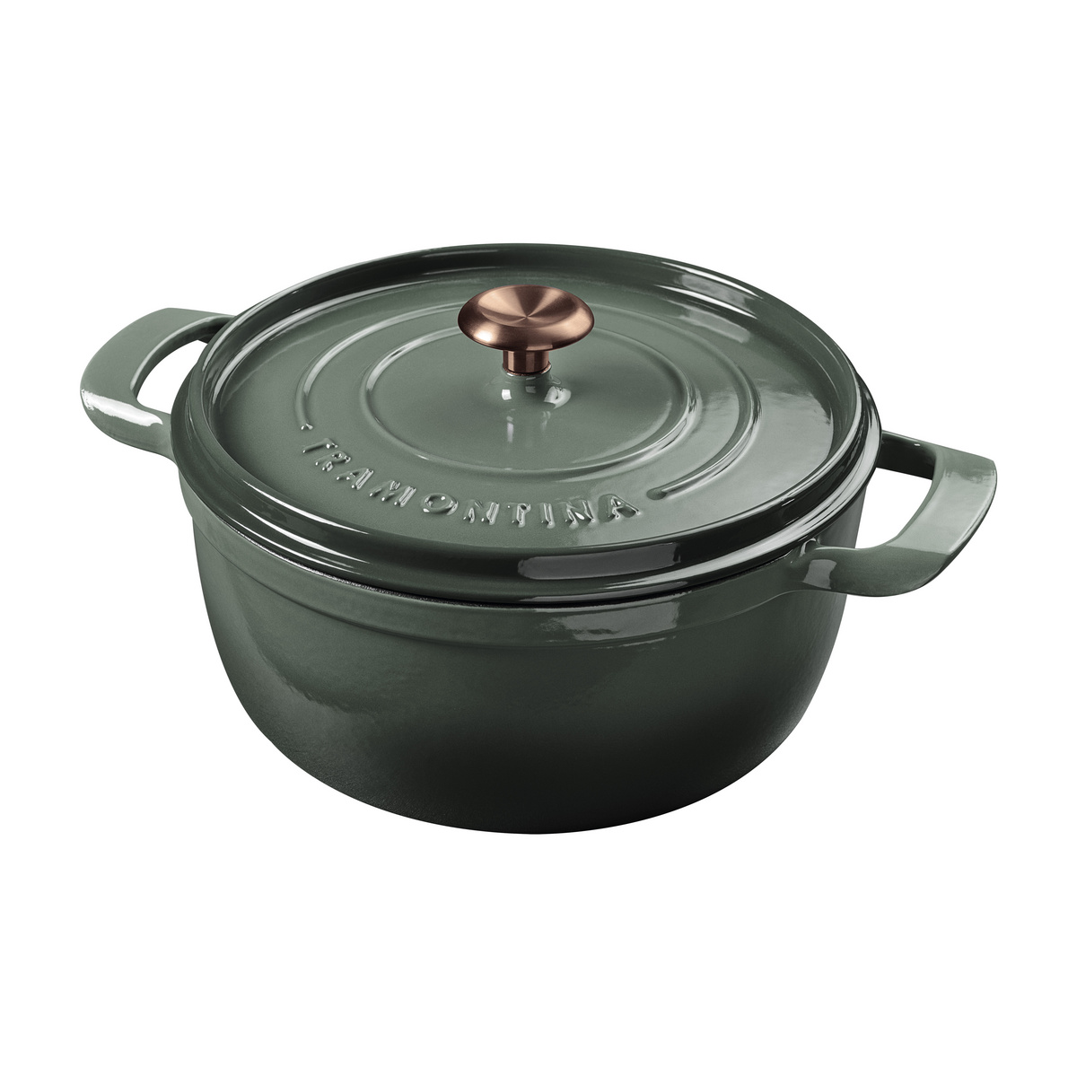 Ca&ccedil;arola Tramontina Ampezzo em Ferro Fundido com Revestimento Interno e Externo Esmaltado Verde 22 cm 3,7 L Cor Verde - SKU 28751222 - 1 image number 0