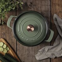 Ca&ccedil;arola Tramontina Ampezzo em Ferro Fundido com Revestimento Interno e Externo Esmaltado Verde 26 cm 5,6 L Cor Verde - SKU 28751226 - 4 image number 3