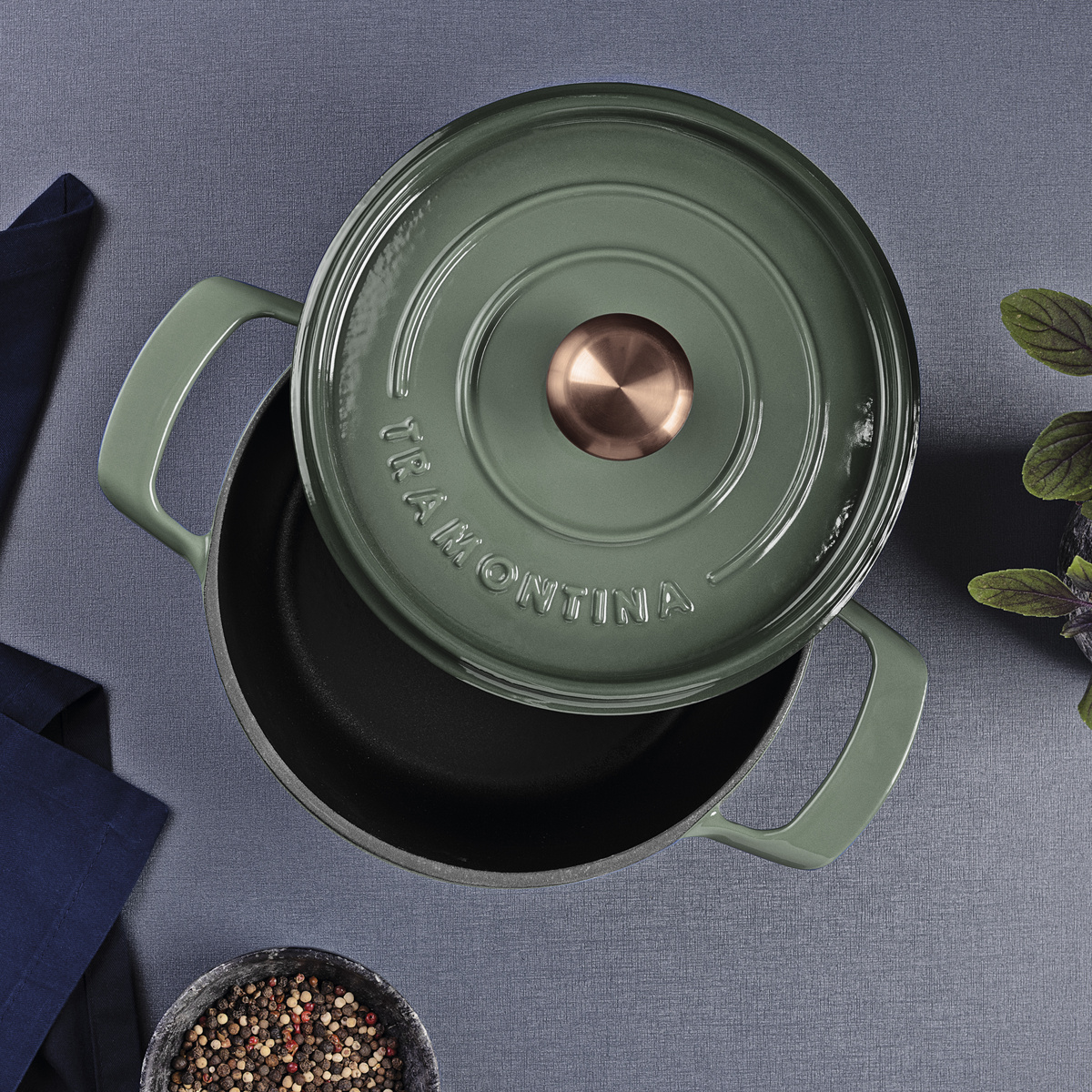 Ca&ccedil;arola Tramontina Ampezzo em Ferro Fundido com Revestimento Interno e Externo Esmaltado Verde 26 cm 5,6 L Cor Verde - SKU 28751226 - 6 image number 5