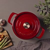 Ca&ccedil;arola Tramontina Ampezzo em Ferro Fundido com Revestimento Interno e Externo Esmaltado Vermelho 22 cm 3,7 L Cor Vermelho - SKU 28751722 - 4 image number 3