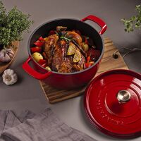 Ca&ccedil;arola Tramontina Ampezzo em Ferro Fundido com Revestimento Interno e Externo Esmaltado Vermelho 26 cm 5,6 L Cor Vermelho - SKU 28751726 - 4 image number 3