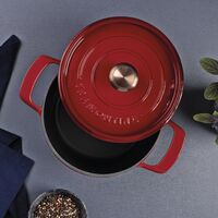 Ca&ccedil;arola Tramontina Ampezzo em Ferro Fundido com Revestimento Interno e Externo Esmaltado Vermelho 26 cm 5,6 L Cor Vermelho - SKU 28751726 - 6 image number 5