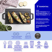 Chapa Retangular Tramontina Fargo em Ferro Fundido com Acabamento Pre-Seasoned 37 cm 2,3 L - SKU 28764037 - 3 image number 2