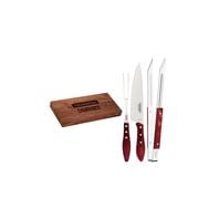Tramontina 3-Piece Carving Set with Stainless Steel Blades and Red Treated Polywood Handles