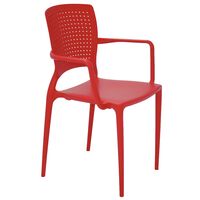 Cadeira Tramontina Summa Safira em Polipropileno e Fibra de Vidro com Bra&ccedil;os Vermelho Cor Vermelho - SKU 92049040 - 1 image number 0