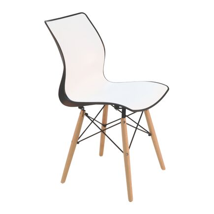 Cadeira Tramontina Maja em Polipropileno Preto e Branco com Base 3D