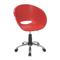 Cadeira Tramontina Summa Elena em Polipropileno Vermelho com Base Rodízio em Aço Cromado Cor Vermelho - SKU 92071040 - 6 image number 5