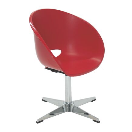 Cadeira Tramontina Elena Giratória em Polipropileno Vermelho com Base X em Aço Cromado