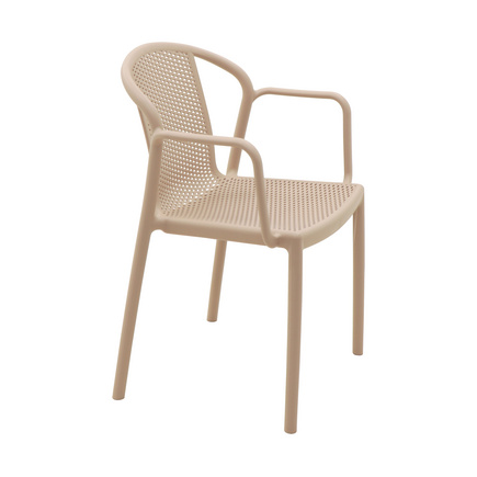 Cadeira Tramontina Summa Louise em Polipropileno Areia com Bra&ccedil;os Cor Areia - SKU 92086120 - 1