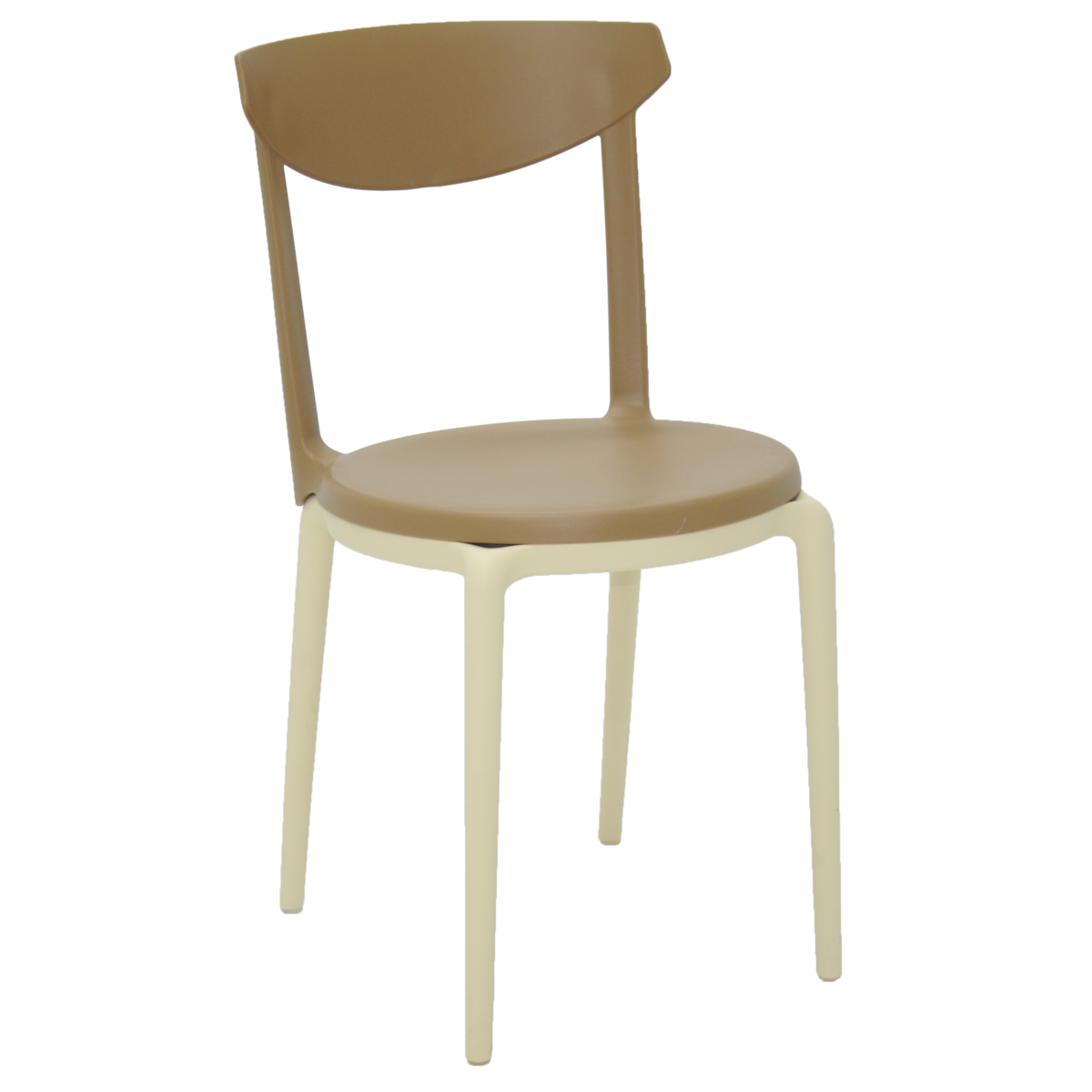 Cadeira Tramontina Summa Luna 2 em Polipropileno Bege e Caramelo Cor Branco - SKU 92091222 - 4 image number 3