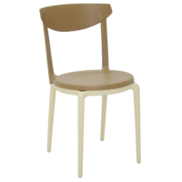 Cadeira Tramontina Summa Luna 2 em Polipropileno Bege e Caramelo Cor Branco - SKU 92091222 - 4 image number 3
