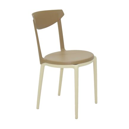 Cadeira Tramontina Summa Luna 2 em Polipropileno Bege e Caramelo Cor Branco - SKU 92091222