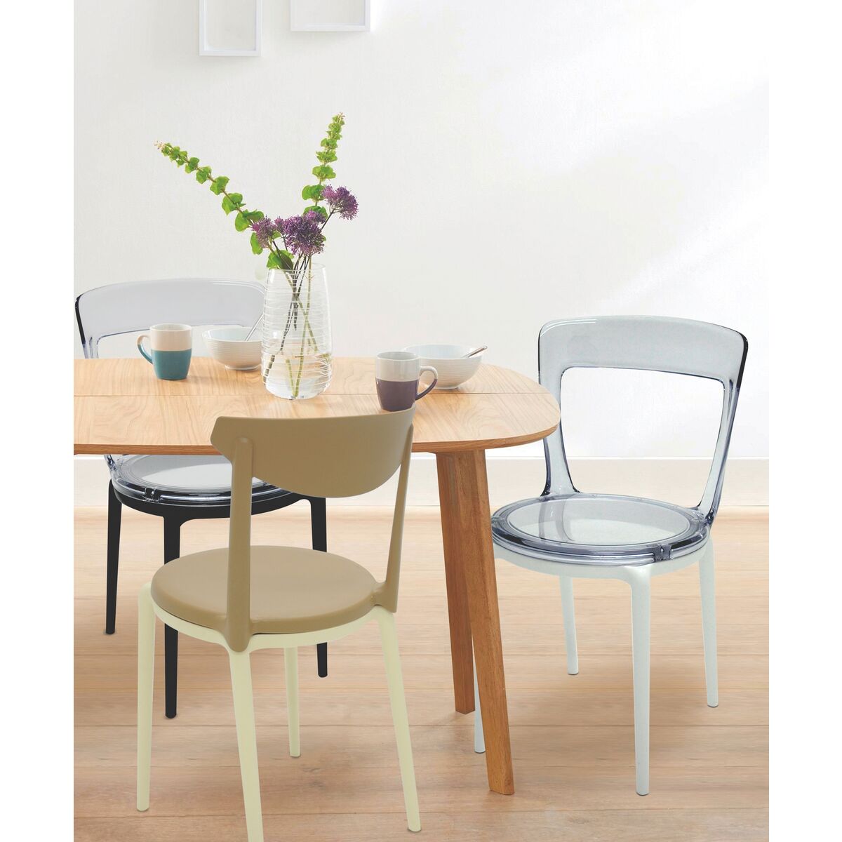 Cadeira Tramontina Summa Luna 2 em Polipropileno Bege e Caramelo Cor Branco - SKU 92091222 - 7 image number 6