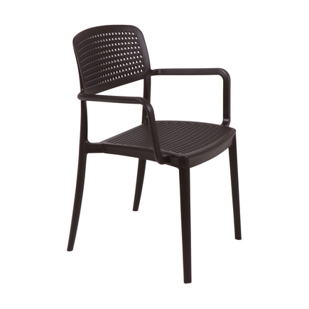 Cadeira Tramontina Summa Serena em Polipropileno Marrom com Bra&ccedil;os Cor Marrom - SKU 92097109 - 1