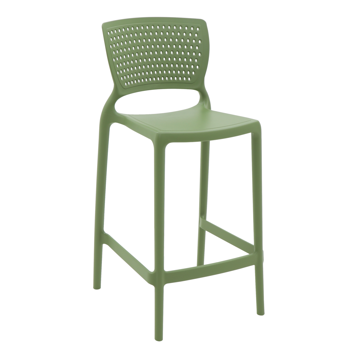 Cadeira Tramontina Serena Alta Residência em Polipropileno e Fibra de Vidro Verde Oliva Cor Marrom - SKU 92116027 - 4 image number 3