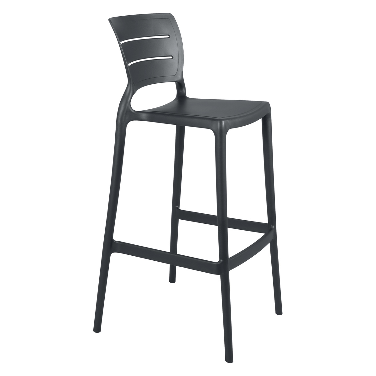 Cadeira Tramontina Amelia Alta Bar em Polipropileno e Fibra de Vidro Grafite