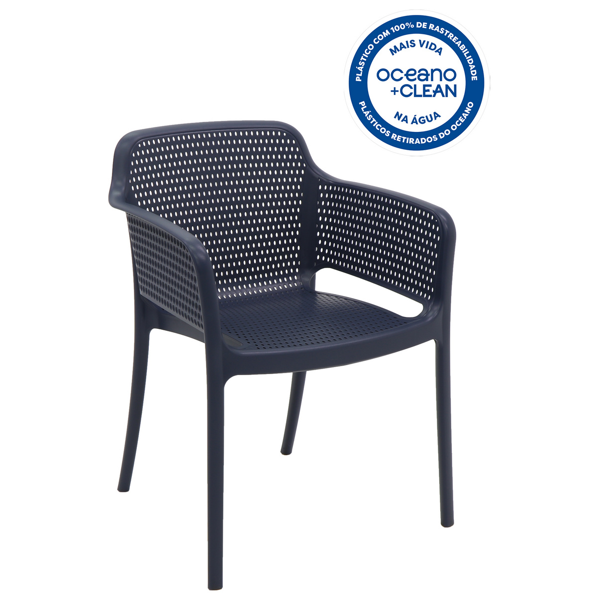 Cadeira Tramontina Summa Gabriela Eco em Polipropileno Oceano +Clean Azul Navy Cor Azul - SKU 92151030 - 3 image number 2