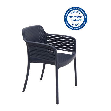Cadeira Tramontina Summa Gabriela Eco em Polipropileno Oceano +Clean Azul Navy