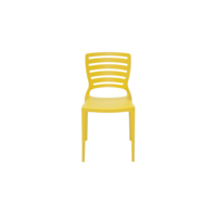 Cadeira Tramontina Sofia em Polipropileno e Fibra de Vidro Amarelo com  Encosto Horizontal de Qualidade em Promoção