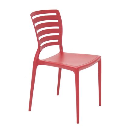 Cadeira Tramontina Sofia em Polipropileno e Fibra de Vidro Vermelho com Encosto Horizontal