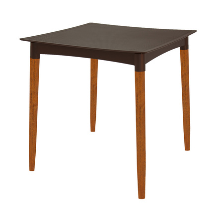 Mesa Tramontina Summa Laura Rattan em Polipropileno Marrom com Pernas de Madeira Eucalipto Cor Marrom - SKU 92355109