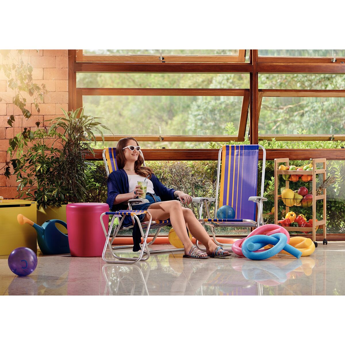 Puff Multiuso Tramontina em Polipropileno Rosa Cor Rosa - SKU 92426060 - 6 image number 5