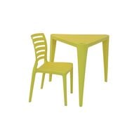 Tramontina Sofia Children's Yellow Polypropylene and Fiberglass Table and Chair Set