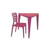 Tramontina Sofia Children's Pink Polypropylene and Fiberglass Table and Chair Set