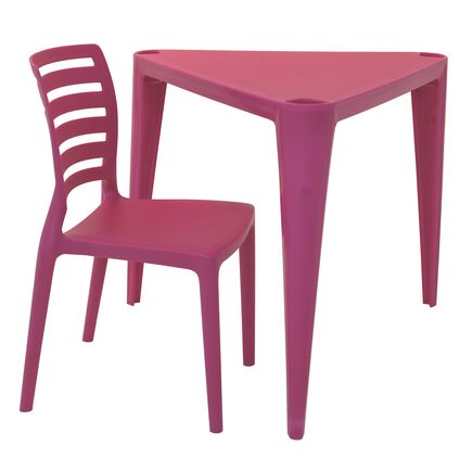 Conjunto Infantil Tramontina Sofia em Polipropileno Rosa