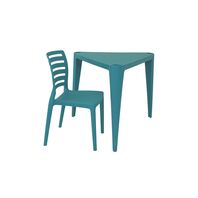 Tramontina Sofia Children's Blue Polypropylene and Fiberglass Table and Chair Set