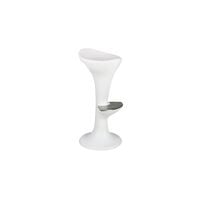 Tramontina Pepe White Polyethylene Stool with Stainless-Steel Footrest