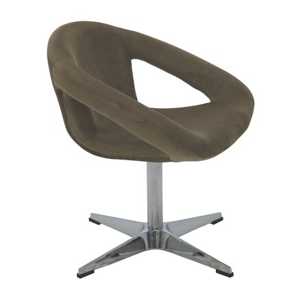Poltrona Giratória Tramontina Delice Estofada Base X em Polietileno Moca Cor Marrom - SKU 92705213