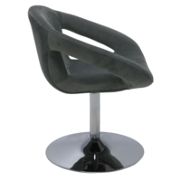 Poltrona Girat&oacute;ria Tramontina Delice Estofada Base Central em Polietileno N&iacute;quel Cor Grafite - SKU 92706212 - 4 image number 3