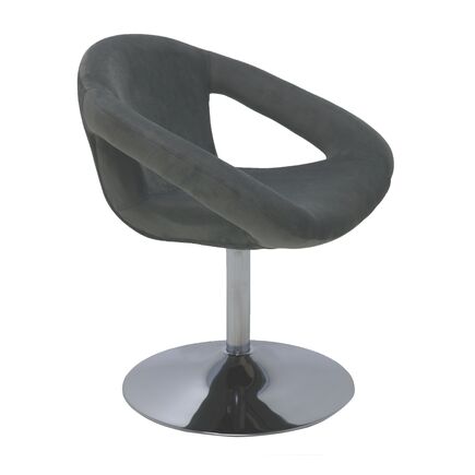 Poltrona Girat&oacute;ria Tramontina Delice Estofada Base Central em Polietileno N&iacute;quel Cor Grafite - SKU 92706212