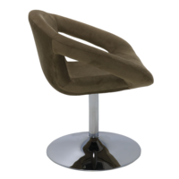 Poltrona Giratória Tramontina Delice Estofada Base Central em Polietileno Moca Cor Marrom - SKU 92706213 - 6 image number 5