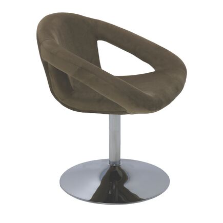 Poltrona Giratória Tramontina Delice Estofada Base Central em Polietileno Moca Cor Marrom - SKU 92706213