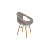 Tramontina Delice Armchair in Concrete-colored Polyethylene with Wooden Base