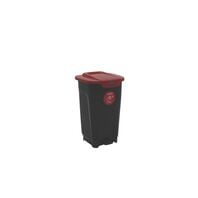 Tramontina T-Force Black and Red Polypropylene Plastic Recycling Trash Bin, 50-L