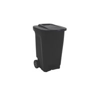 Tramontina T-Force Black Polypropylene Trash Bin with Wheels, 100-L