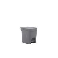 Tramontina Compact Grey Polypropylene Compact Trash Can with a Galvanized Steel Rod 7L