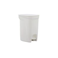 Tramontina Compact White Polypropylene Compact Trash Can with a Galvanized Steel Rod 10L