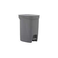 Tramontina Compact Gray Polypropylene Compact Trash Can with a Galvanized Steel Rod 10L