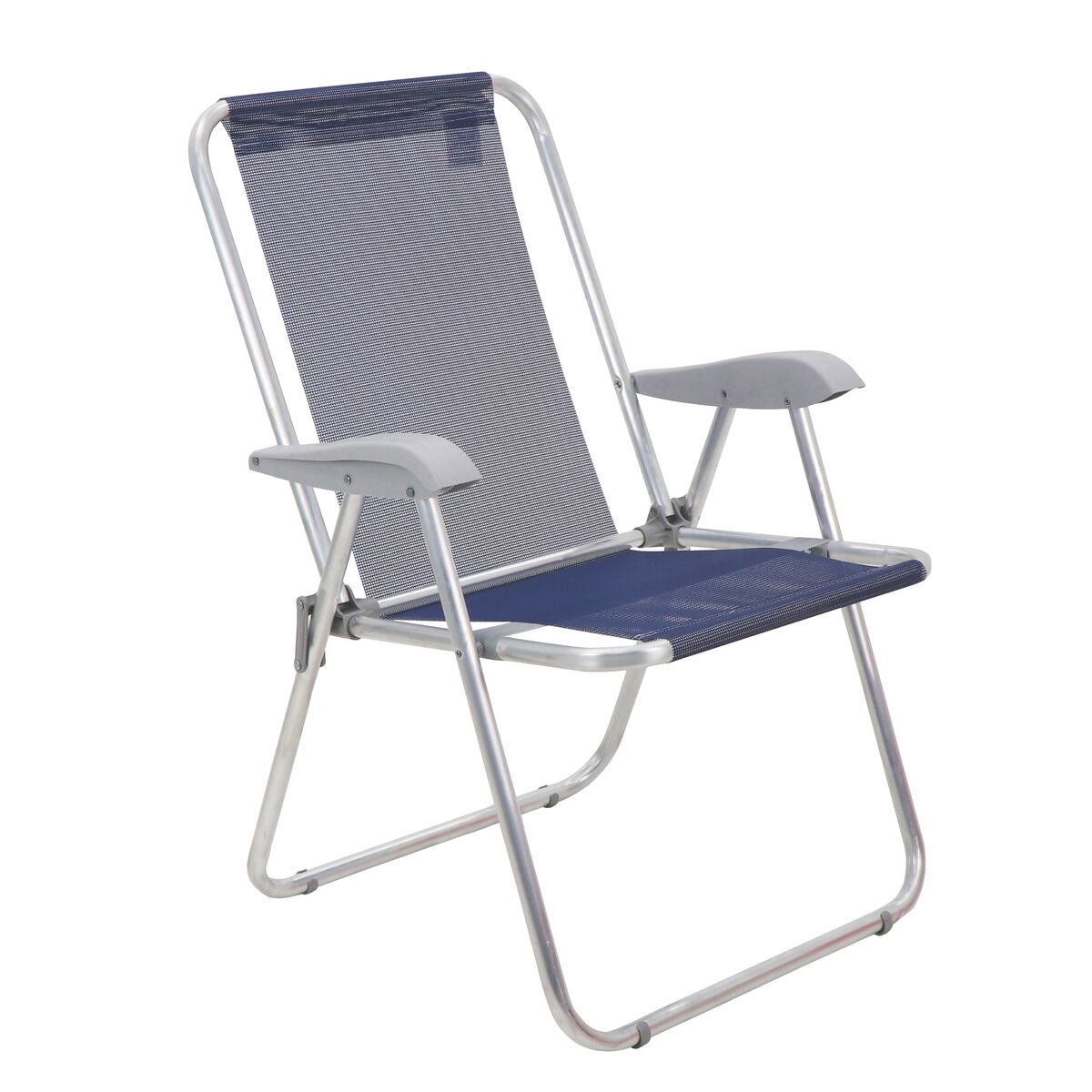 Tramontina Creta Master Aluminum Beach Chair with Dark Blue Seat